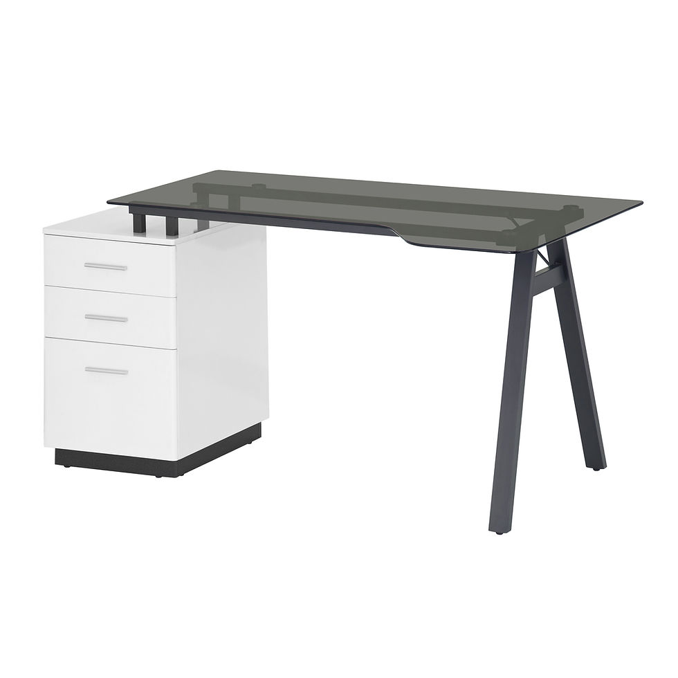 Thumbnail: Techni Mobili Modern Home Office Computer Desk with smoke tempered glass top  st