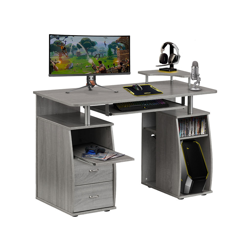Thumbnail: Techni Mobili Complete Computer Workstation Desk With Storage, Grey