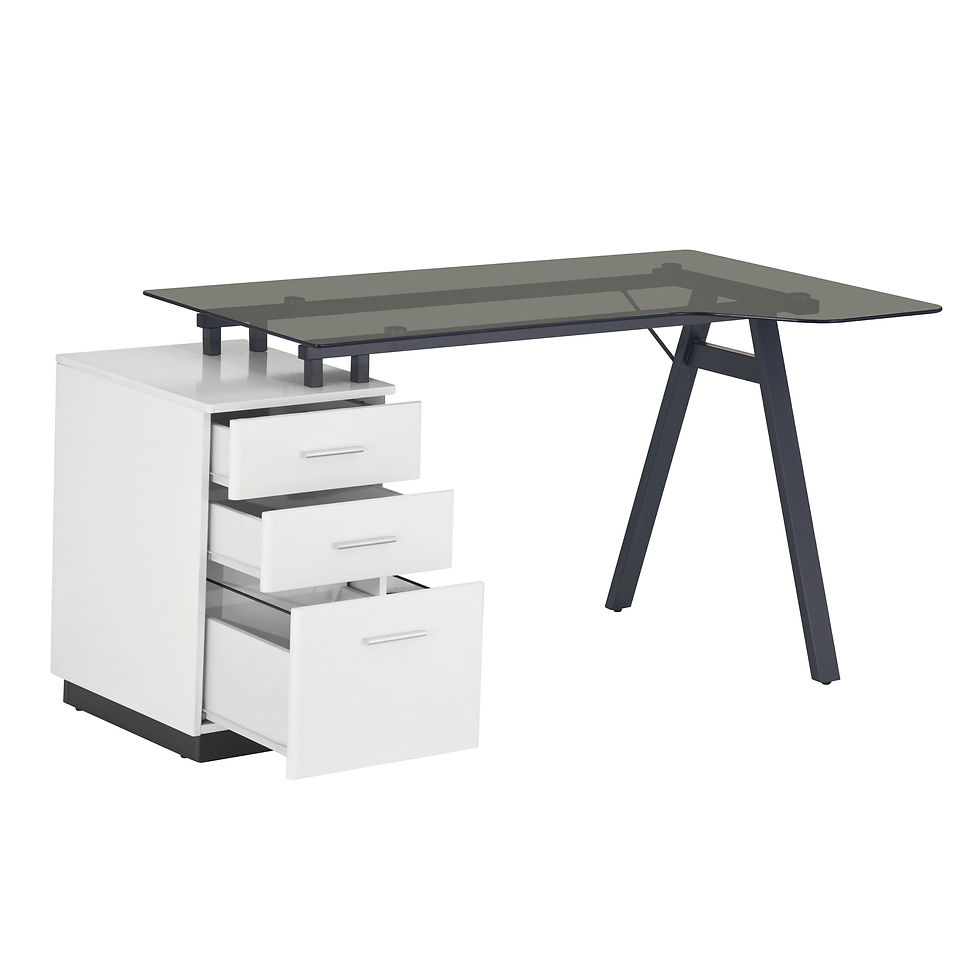 Thumbnail: Techni Mobili Modern Home Office Computer Desk with smoke tempered glass top  st
