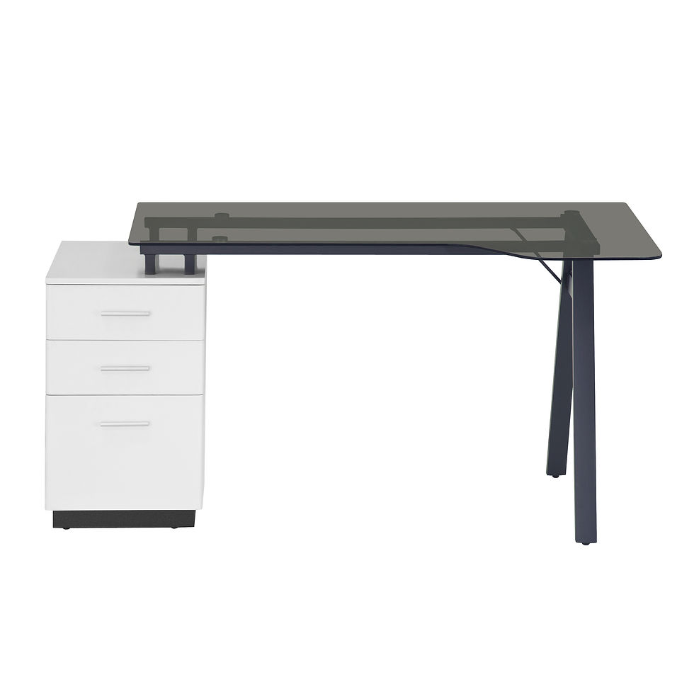 Thumbnail: Techni Mobili Modern Home Office Computer Desk with smoke tempered glass top  st