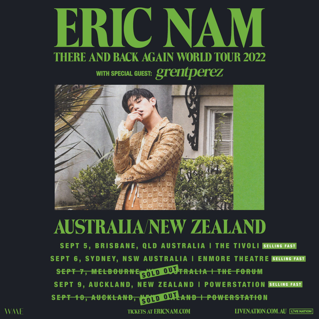 grentperez announced as opener for Eric Nam's Australia and New Zealand shows — Fast Friends