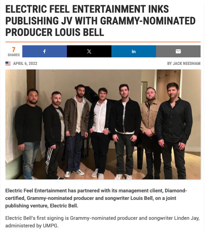 Linden Jay is the first signing to Electric Bell, the Louis Bell and Electric Feel publishing joint venture — Fast Friends
