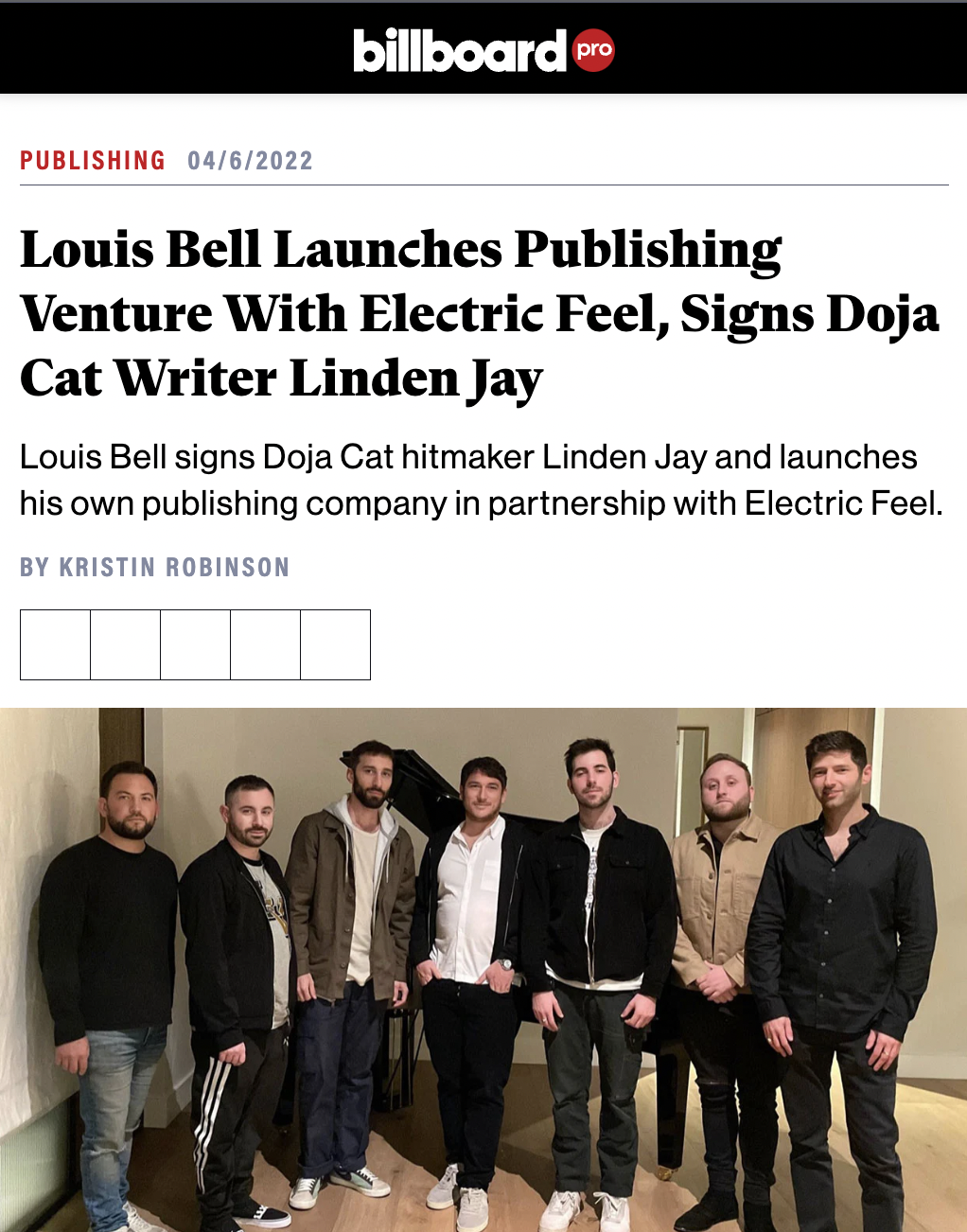 Linden Jay signs publishing with Louis Bell and Electric Feel new JV "Electric Bell" — Fast Friends