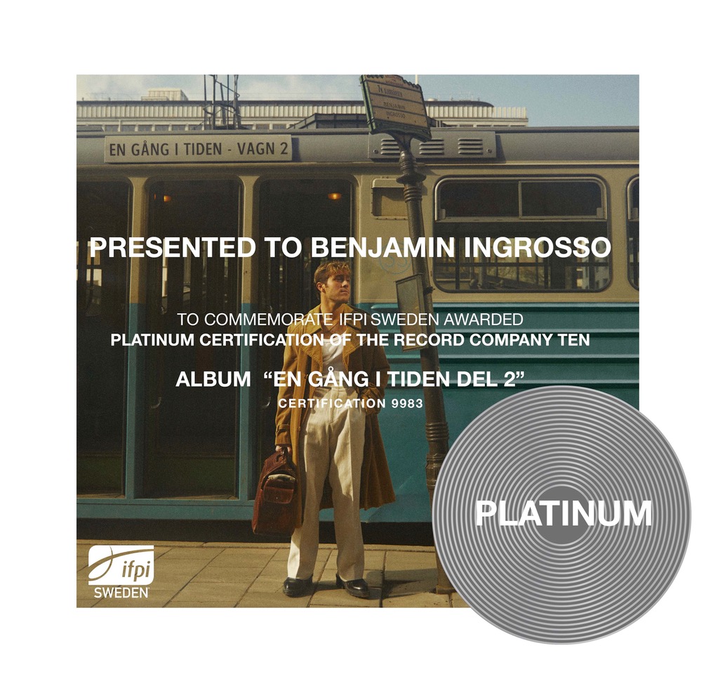 Hampus Lindvall earns two Platinum certifications with Benjamin and Bianca Ingrosso — Fast Friends