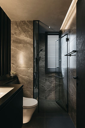 Dark Japanese interior design by Studio Metanoia, showcasing contemporary elements in a Singapore condominium