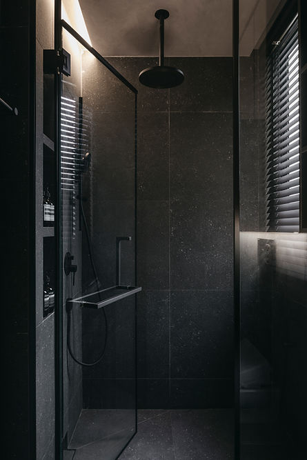 Dark Japanese interior design by Studio Metanoia, showcasing contemporary elements in a Singapore condominium