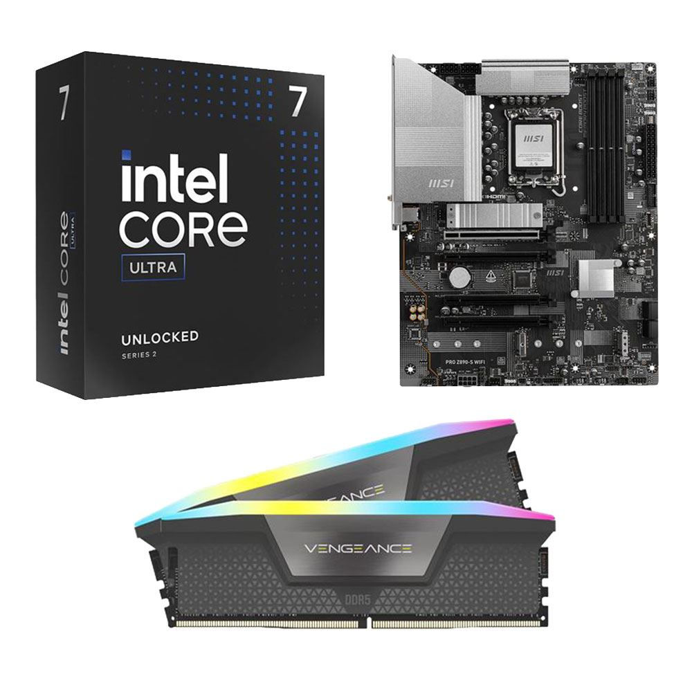 Intel Ultra 7 265K, MSI Z890-S Pro WiFi 1851, Corsair RGB 32GB DDR5-6000 Kit