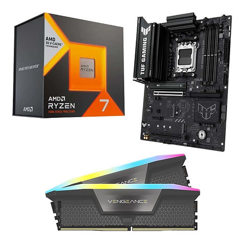 AMD Ryzen 7 7800X3D, ASUS B850-E TUF, Corsair Vengeance RGB 32GB