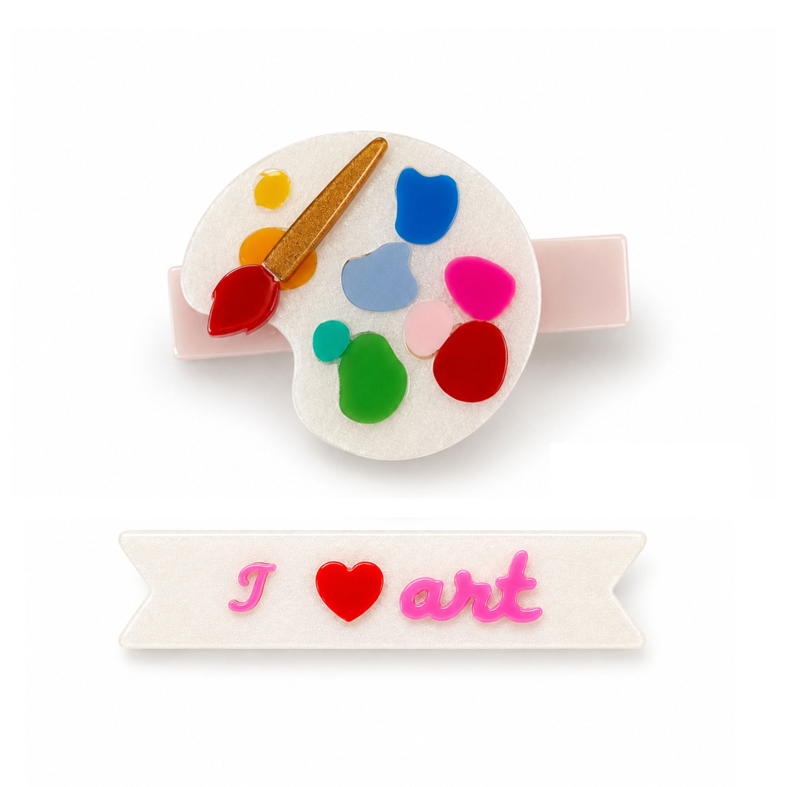 I Love Art Hair Clips