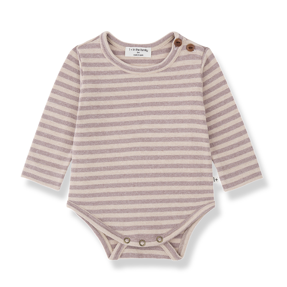 Pink and Nude Stripe Onesie