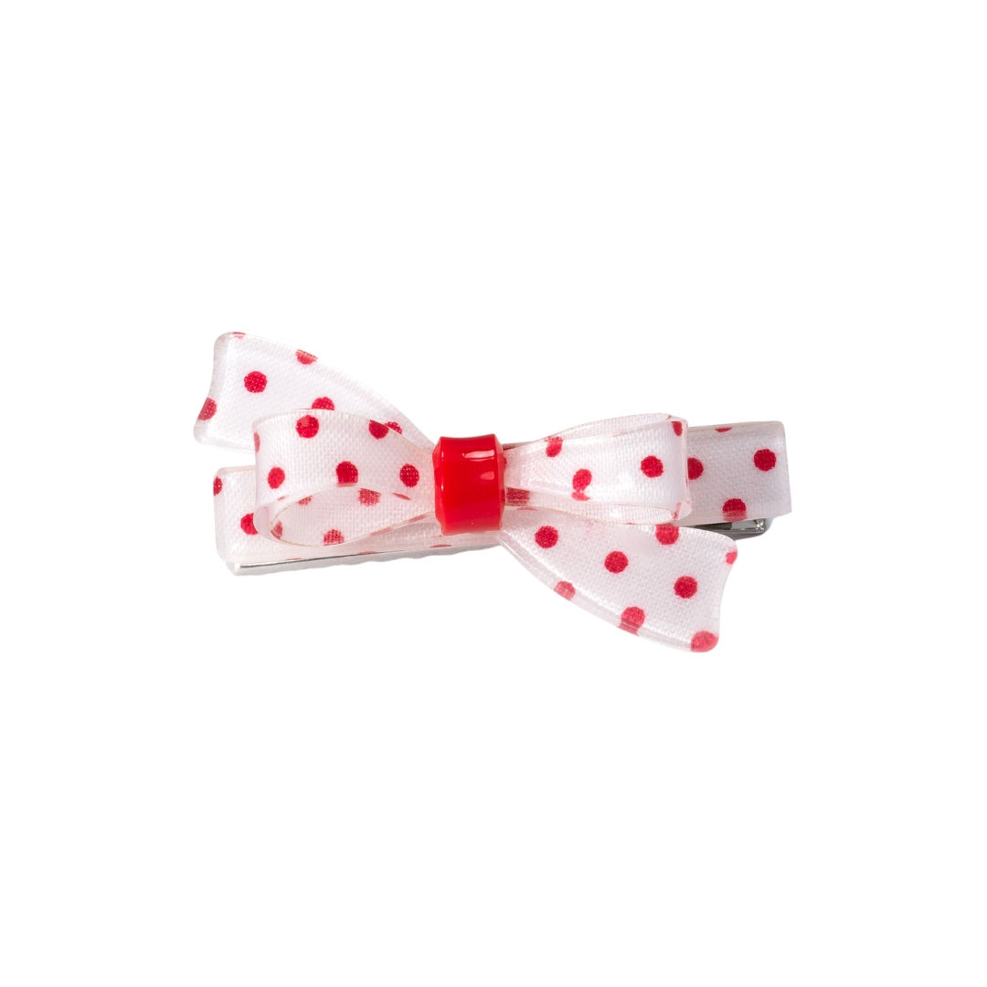Red Dot Bow Hair Clip