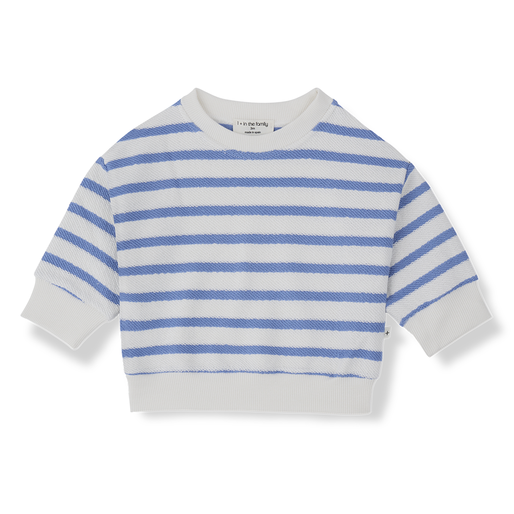 Textured Striped Sweater in Ultramarine
