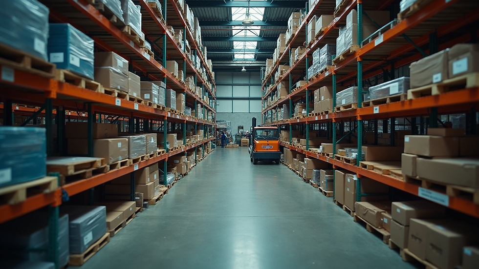 High angle view of industrial surplus equipment ready for sale