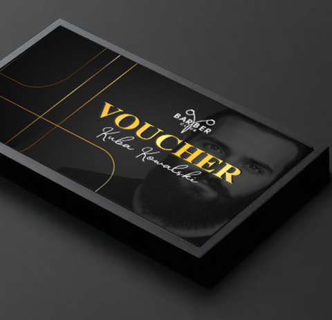 Ваучер Barber Club з елегантним дизайном для чоловічих стрижок і послуг барбершопу