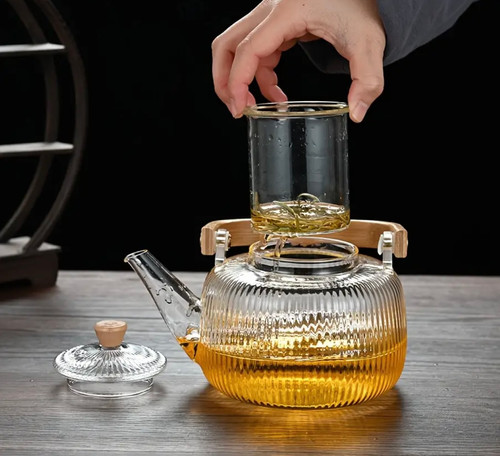 Creano Theepot van glas 1,0 l - inclusief 2 theebloemen - glazen Creano Theepot van glas 1,0 l - inclusief 2 theebloemen - glazen