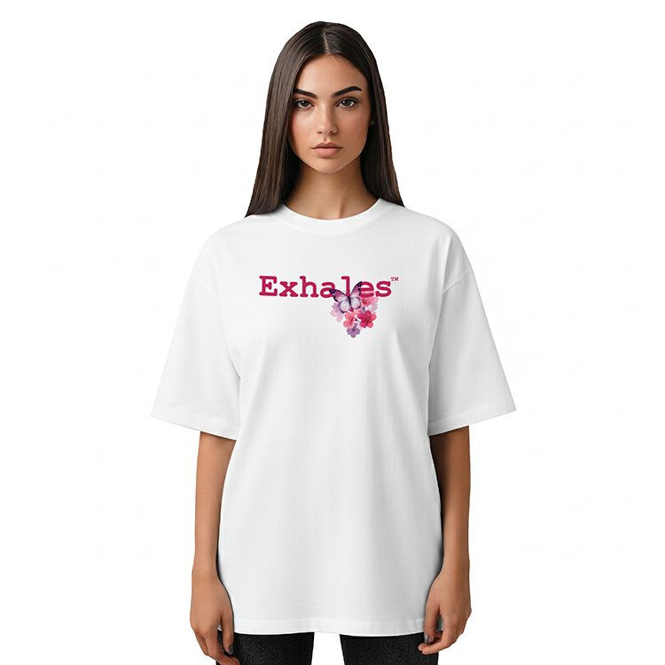 Exhales Logo Roses - Women's Oversized T-Shirt