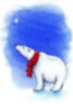 Polar bear in scarf