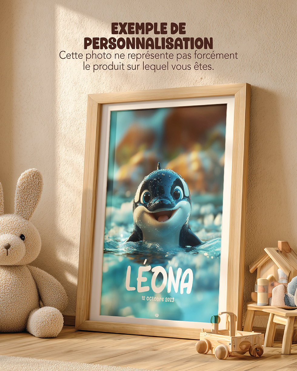 Miniature : Affiche personnalisée gazelle pour chambre d'enfant - Customized gazelle poster children room Personnalisable A4 A3 30x30