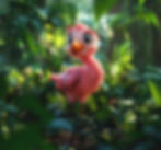 Affiche bébé flamand rose pour chambre d'enfant - Baby pink flamingo poster for children's room - animaux de la jungle