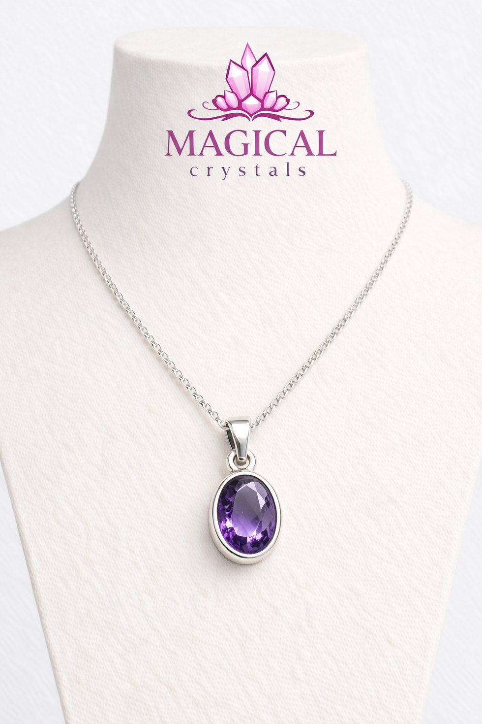 Thumbnail: Amethyst Gemstone pendant in silver 