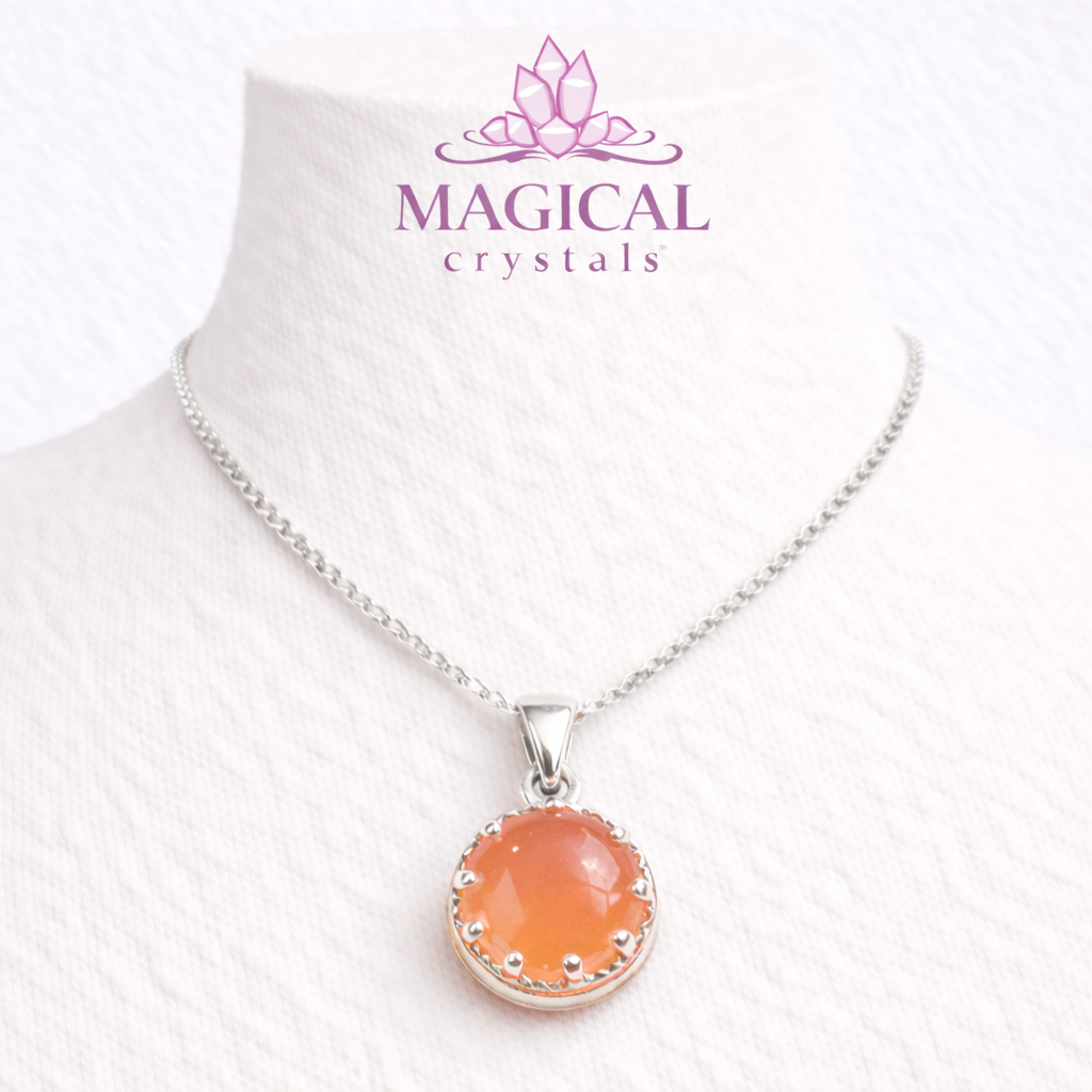 Natural Carnelian Pendant with Chain