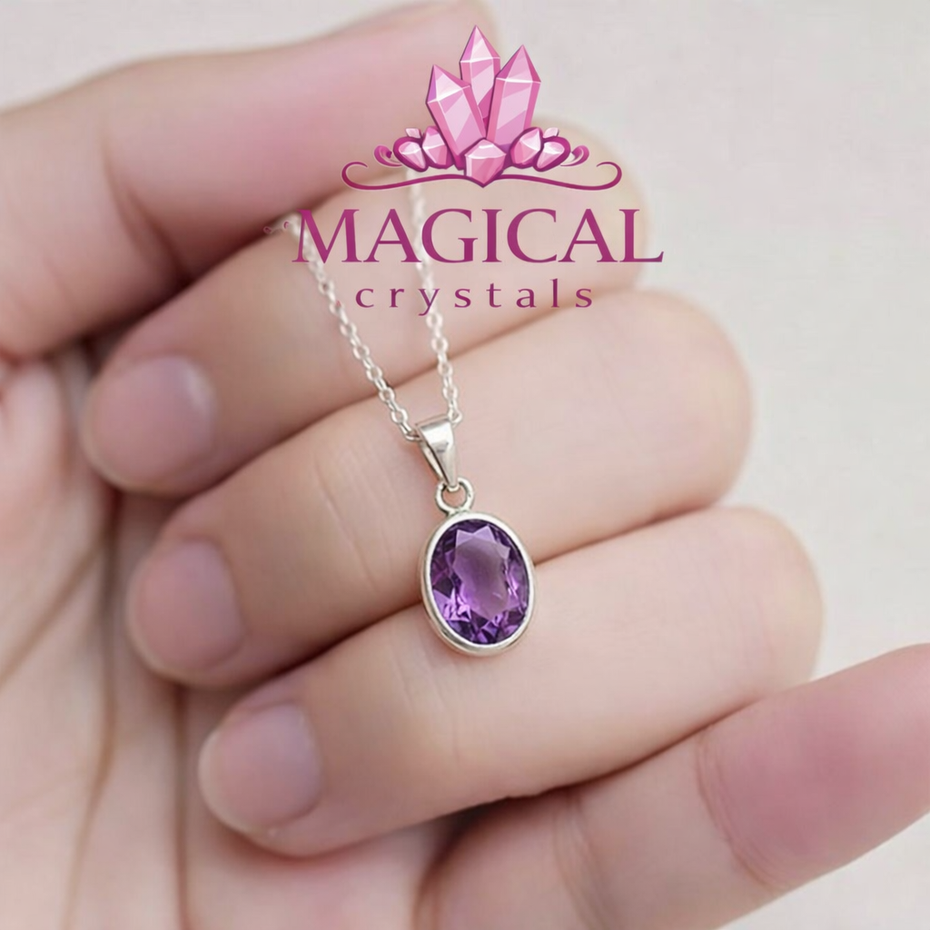 Amethyst Gemstone pendant in silver