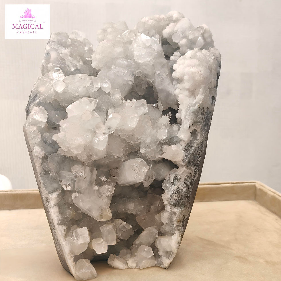 Thumbnail: Natural Apophyllite Clear Quartz Geode