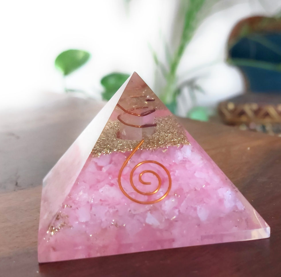 Thumbnail: Rose quartz orogone pyramid 