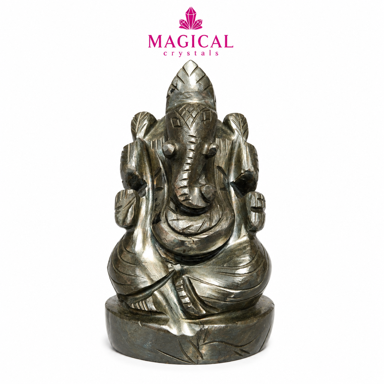 Natural Pyrite Ganesha Idol – 4 Inch