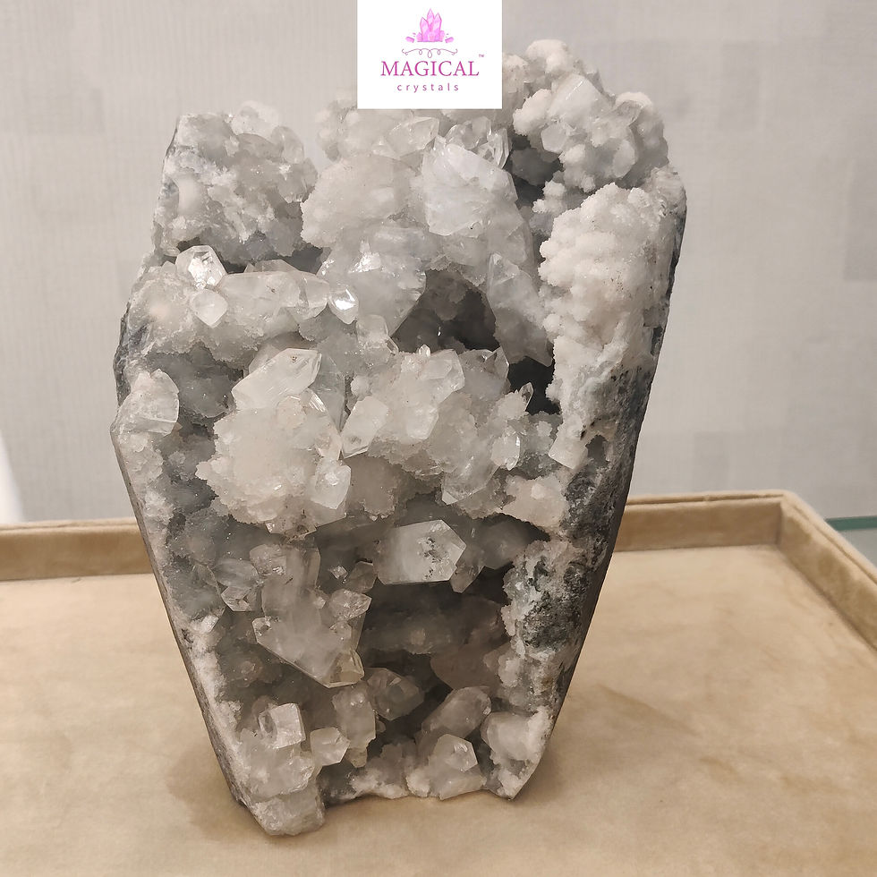 Thumbnail: Natural Apophyllite Clear Quartz Geode