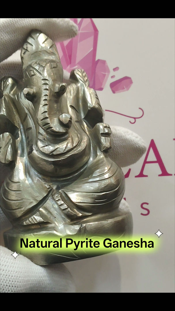 Thumbnail: Natural Pyrite Ganesha Idol – 4 Inch