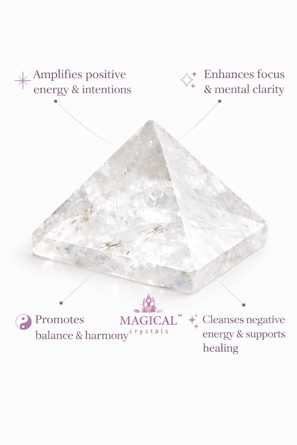 Natural Clear Quartz Pyramid