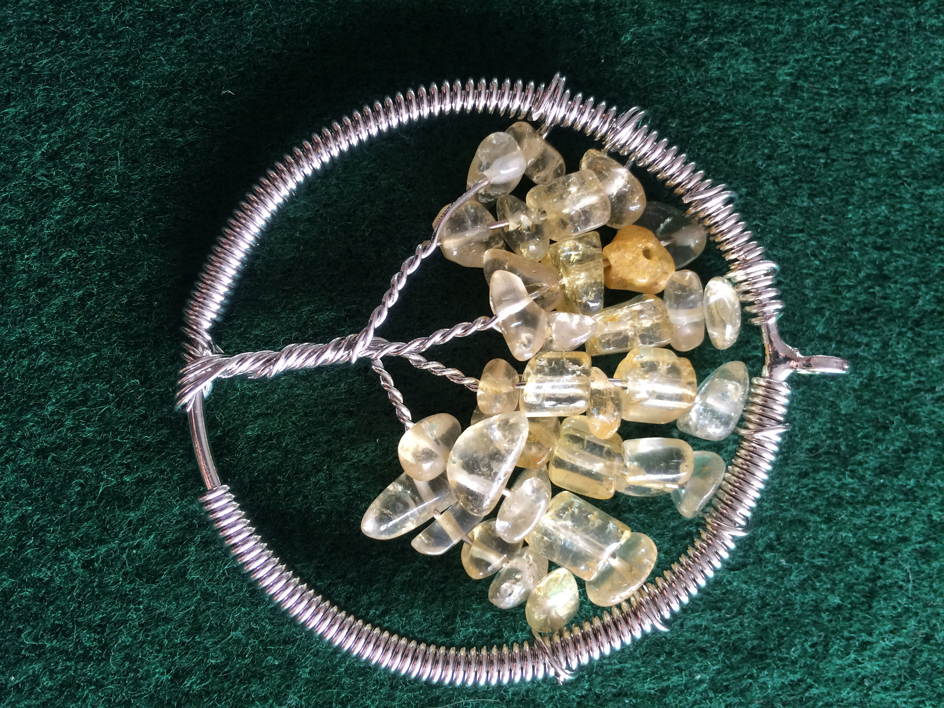 Yellow Calcite Tree of Life Pendant