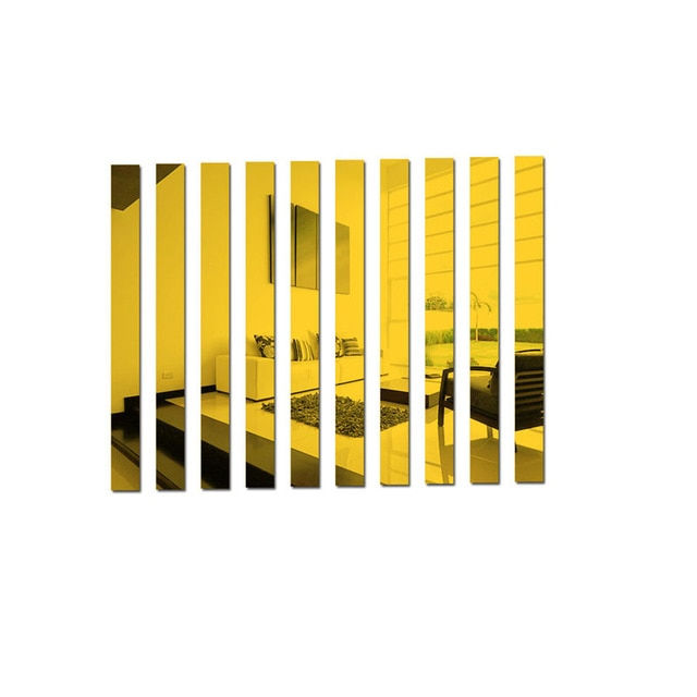 Thumbnail: 10pcs Contemporary Mirror line Acrylic 3D Wall Stickers
