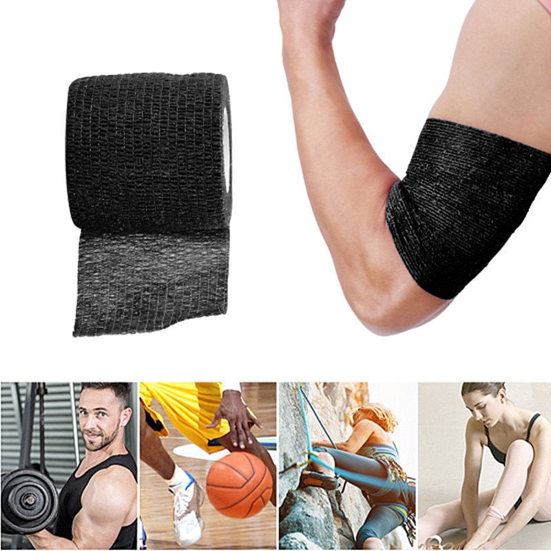 Thumbnail: Black Tattoo Grip Tape Wrap Elastic Bandage Rolls for Tattoo Tools
