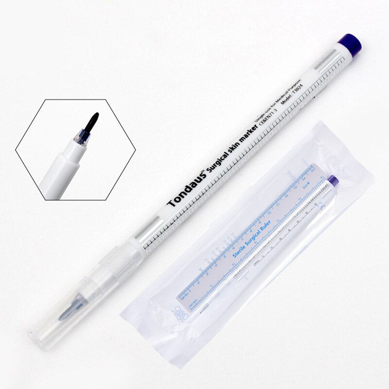 Thumbnail: Surgical Permanent Makeup Tattoo Skin Marker Pen Tool With Ruler 