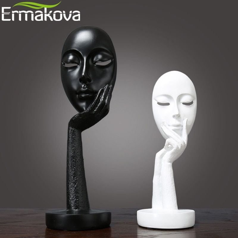 Thumbnail: Abstract Thinker Mask Figurine Sculpture