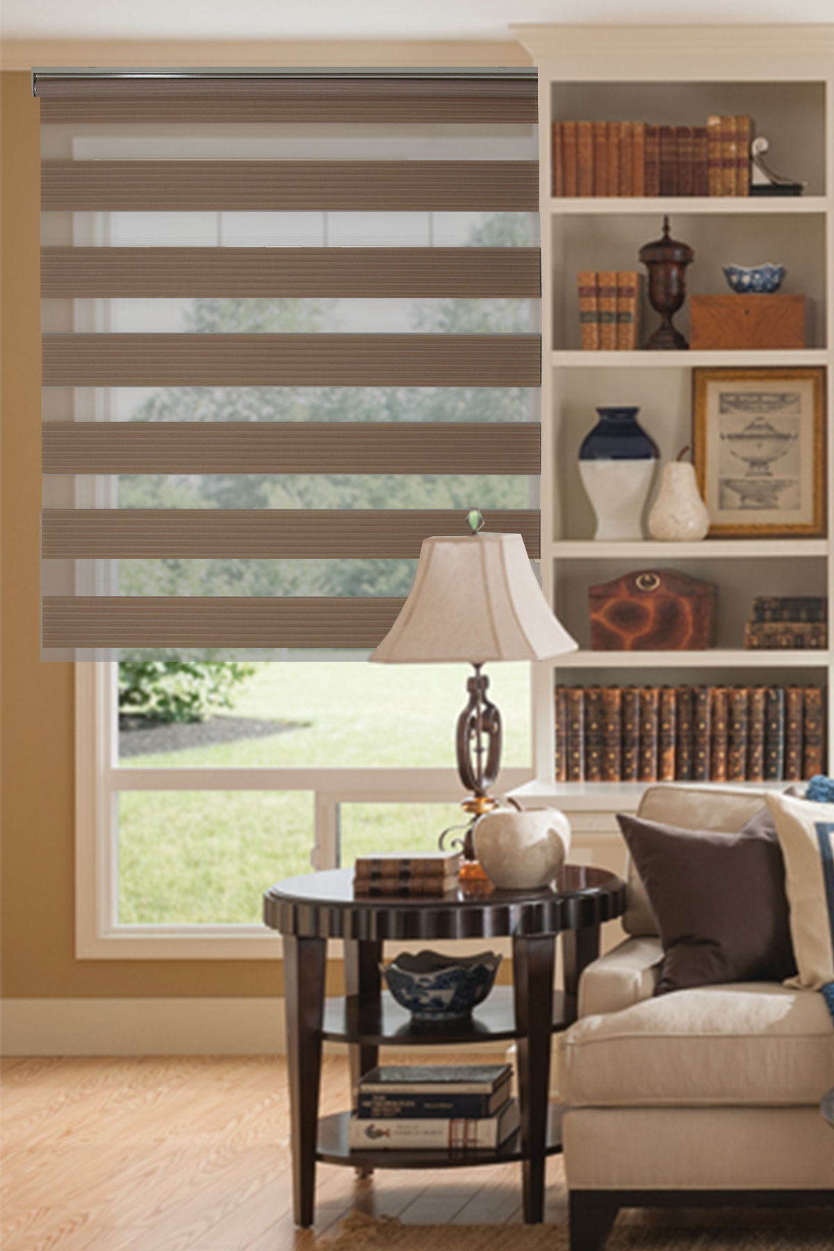 SÜTLÜ KAHVE PLİSELİ ZEBRA STOR PERDE