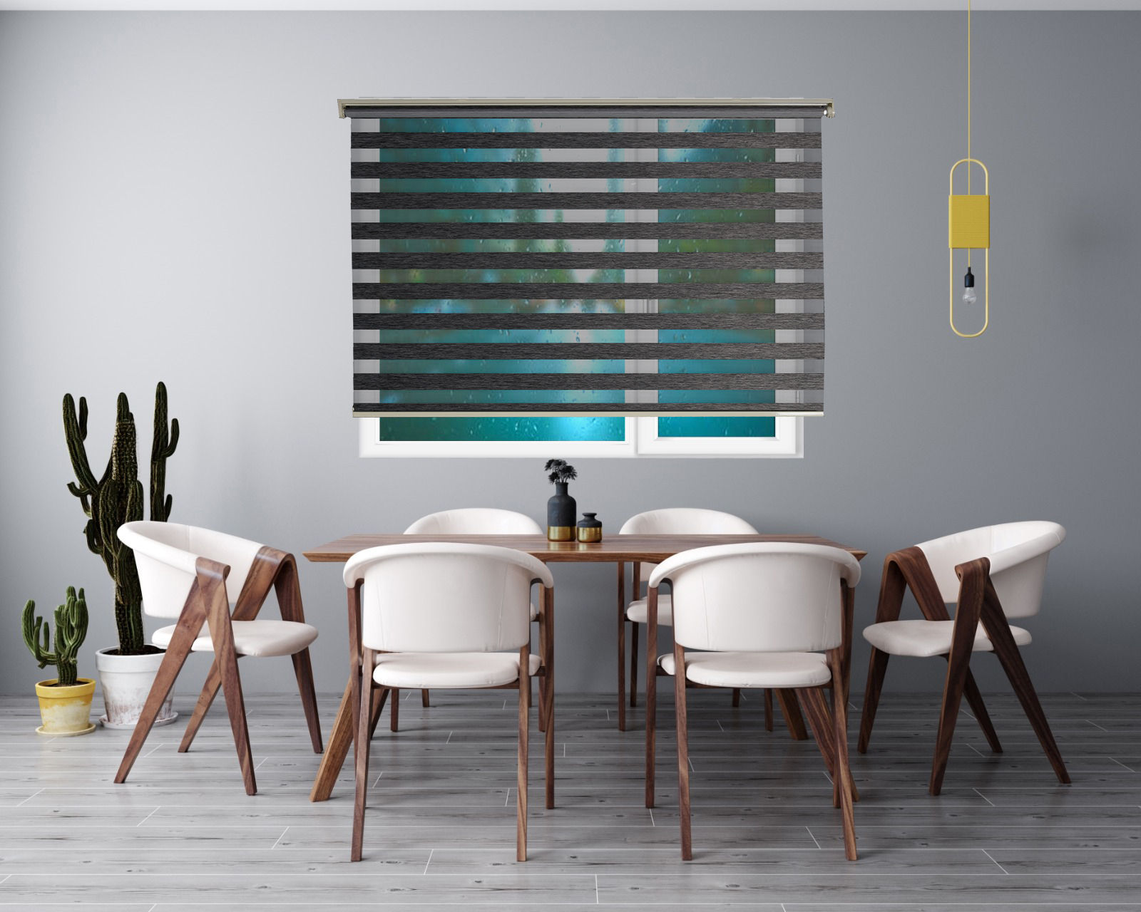 SİYAH-BEYAZ ZEBRA BAMBU PERDE STOR