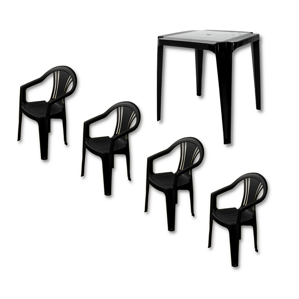 Conjunto Mesa e Poltrona Ferrara - Preto