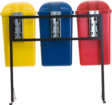 Miniatura: Coleta seletiva com 3 lixeiras 50 L