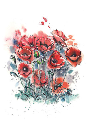 poppies painting by Suzanne Abraham