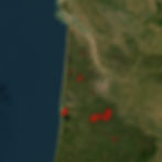 Burned area in south-west france, mapped using Sentinel2/MODIS satellite data