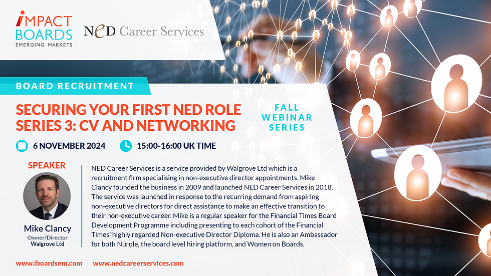 Securing your first NED Role: CV and Networking