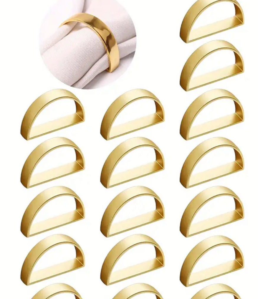 Zlatá tmavší spona na ubrousek jednoduchá