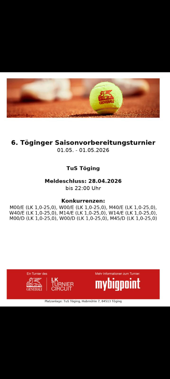 6. Töginger Saisoneröffnungsturnier