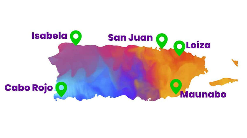 Mapa de Puerto Rico con localizaciones