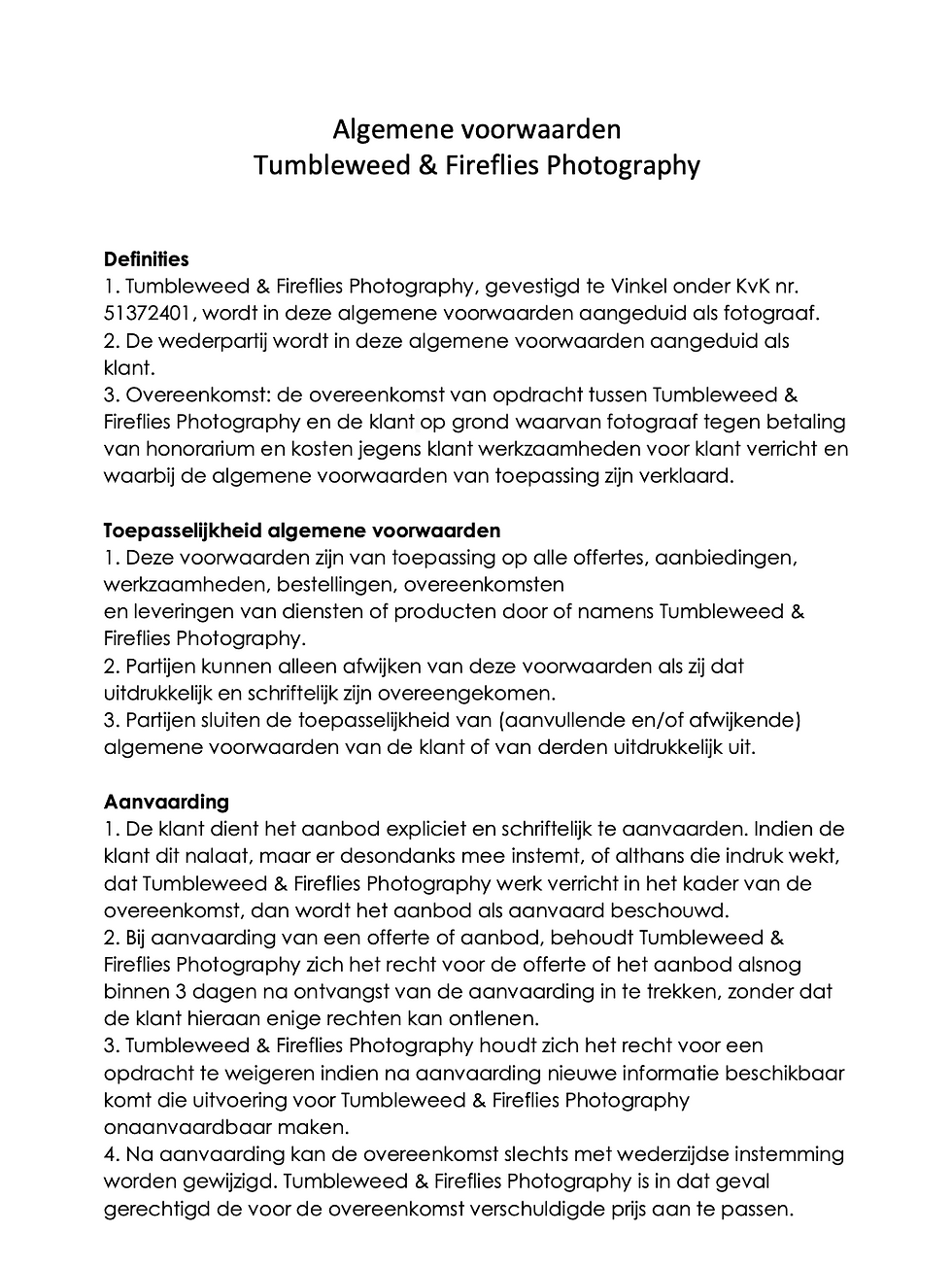 Algemene voorwaarden