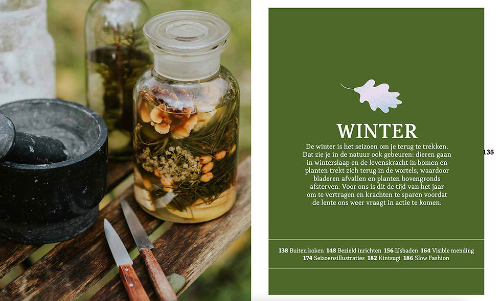 Thumbnail: Hoofdstuk winter in Slower living, vormgeving