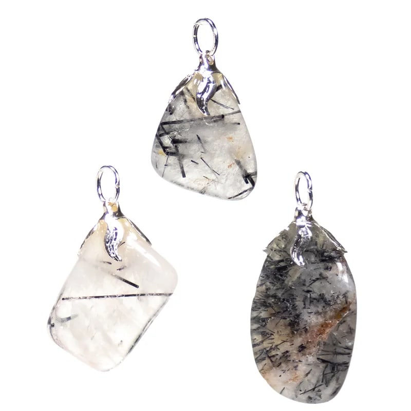 Gemstone pendant tourmaline quartz